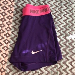 purple nike pro spandex